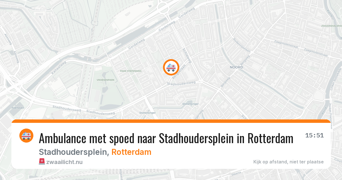 Ambulance met spoed naar Stadhoudersplein in Rotterdam — 23 mei 2026