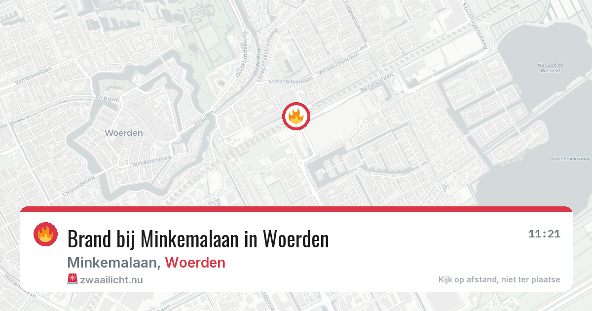 Brand bij Minkemalaan in Woerden — 21 mrt 2026