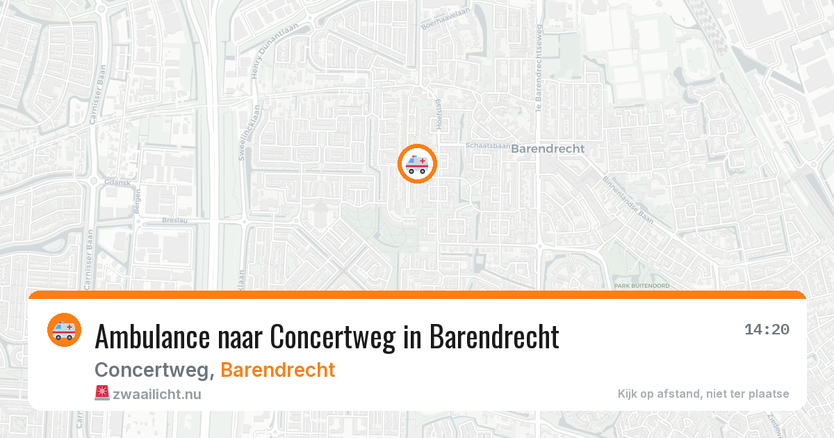Ambulance naar Concertweg in Barendrecht — 10 jul 2026