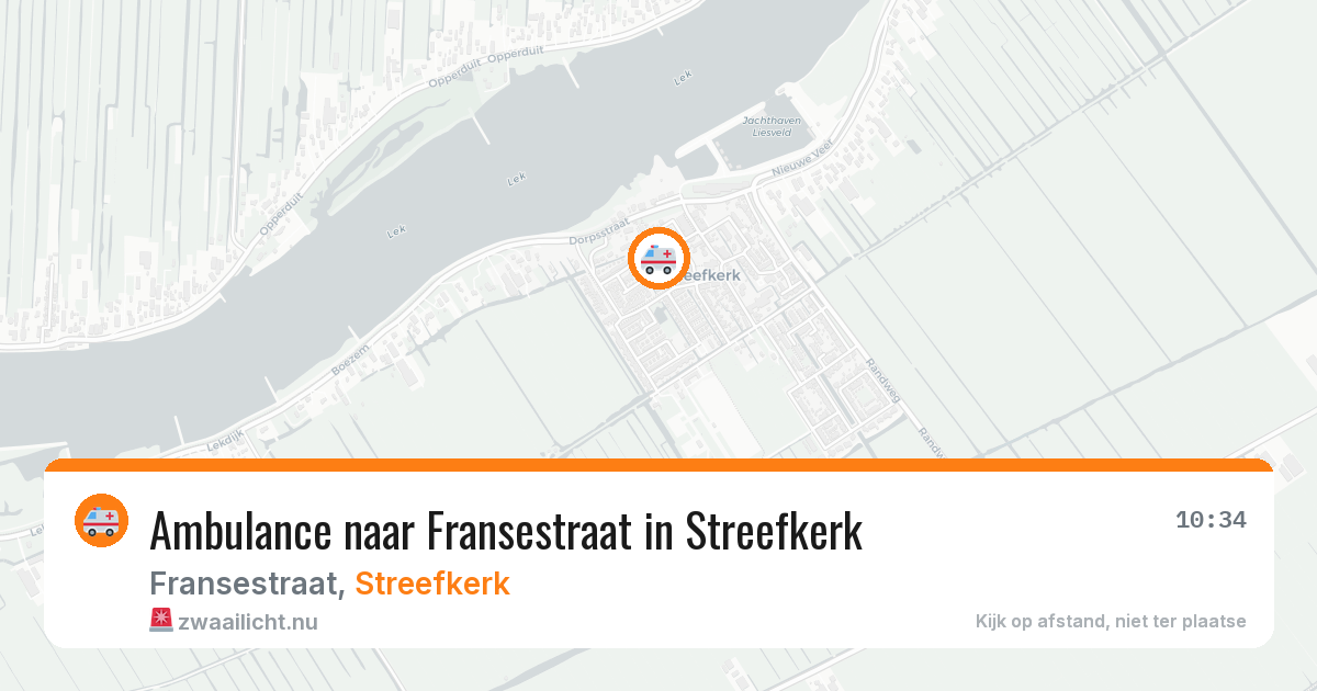 Ambulance naar Fransestraat in Streefkerk — 25 mrt 2026