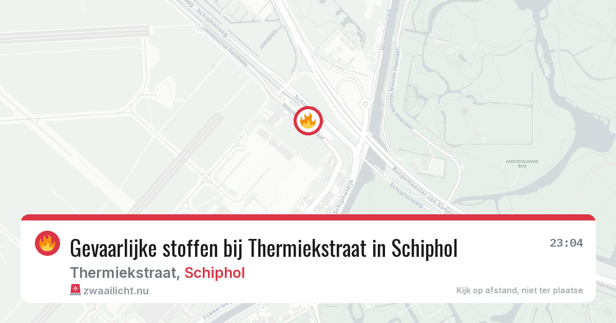 Gevaarlijke stoffen bij Thermiekstraat in Schiphol — 3 jun 2026