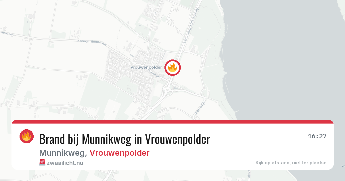 Brand bij Munnikweg in Vrouwenpolder — 15 jul 2026