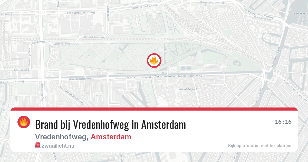 Brand bij Vredenhofweg in Amsterdam — 20 mrt 2026