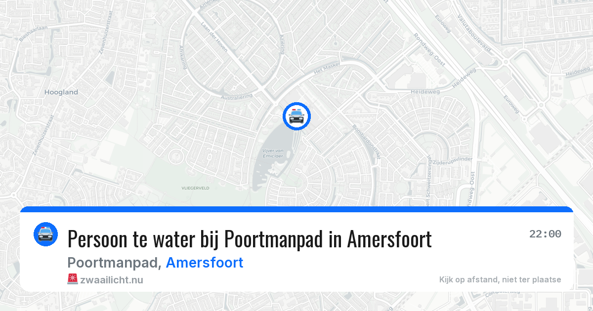 Persoon te water bij Poortmanpad in Amersfoort — 10 mei 2026