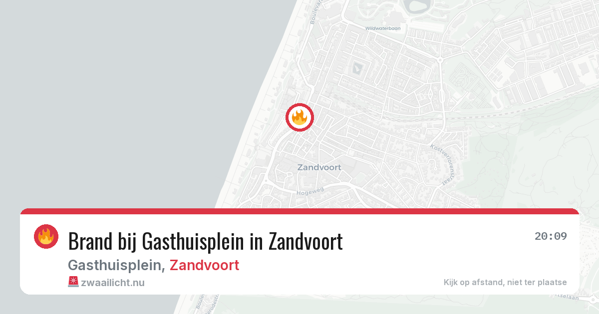 Brand bij Gasthuisplein in Zandvoort — 22 jul 2026