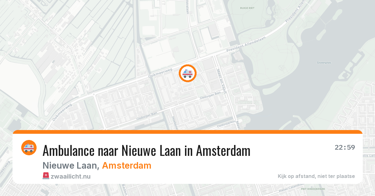 Ambulance naar Nieuwe Laan in Amsterdam — 24 mei 2026