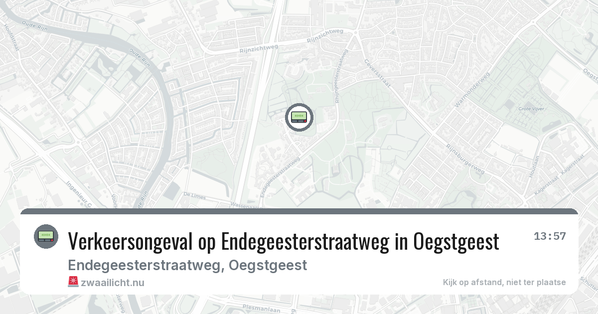 Verkeersongeval op Endegeesterstraatweg in Oegstgeest — 19 feb 2026