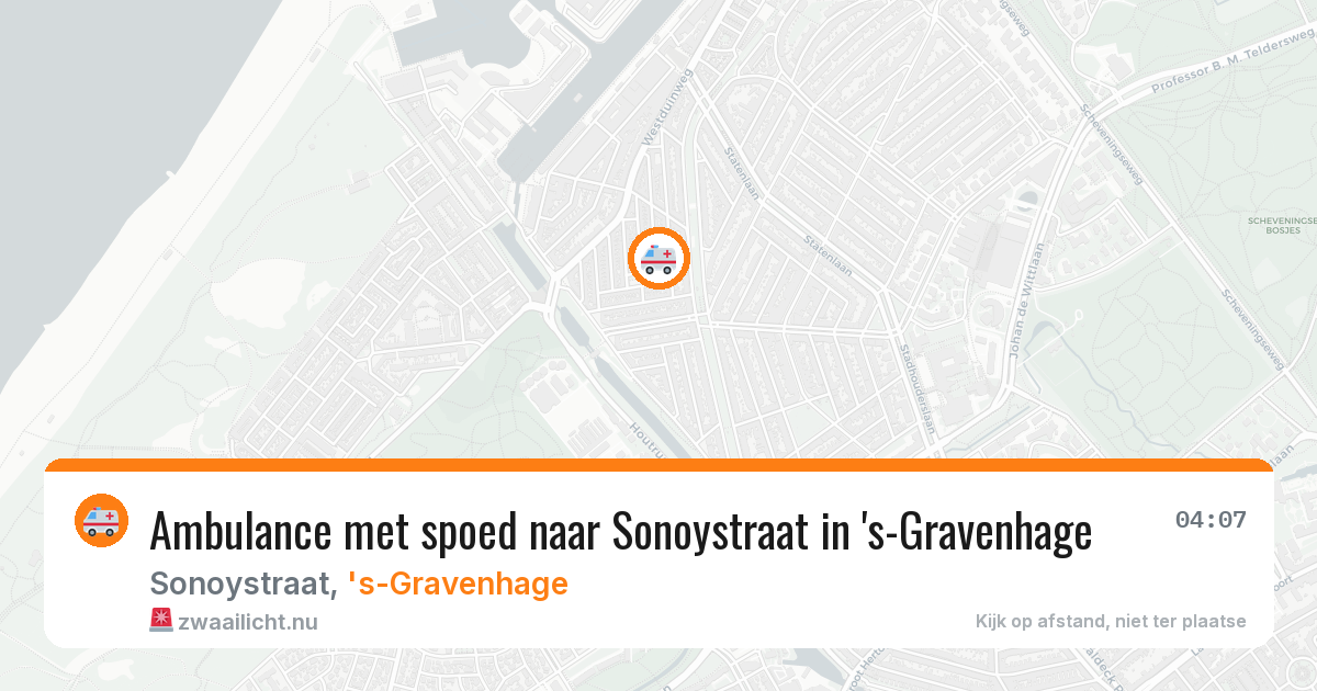 Ambulance met spoed naar Sonoystraat in 's-Gravenhage — 27 jul 2026