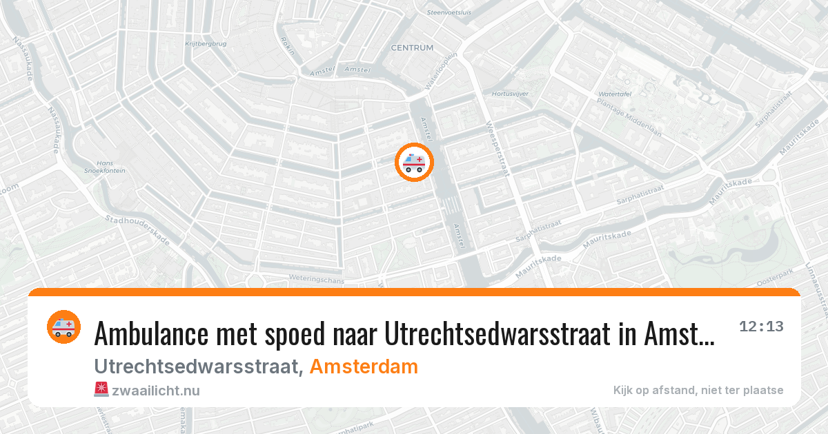 Ambulance met spoed naar Utrechtsedwarsstraat in Amsterdam — 22 jul 2026