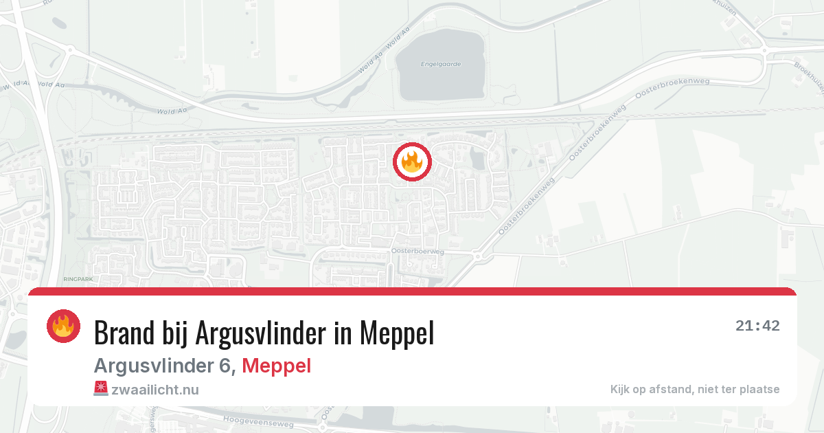 Brand bij Argusvlinder in Meppel — 3 jun 2026