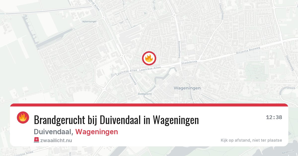 Brandgerucht bij Duivendaal in Wageningen — 26 jul 2026