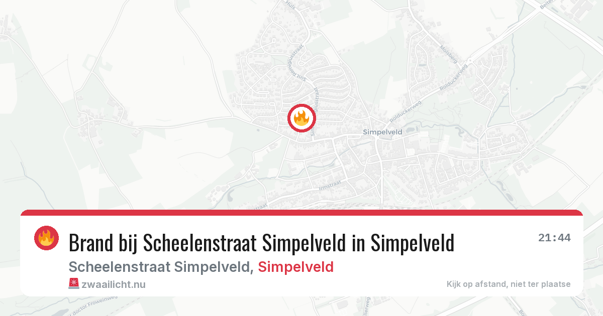 Brand bij Scheelenstraat Simpelveld in Simpelveld — 25 mei 2026