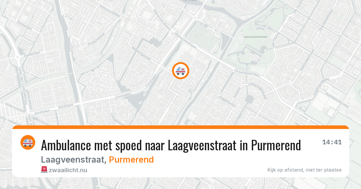 Ambulance met spoed naar Laagveenstraat in Purmerend — 18 jul 2026