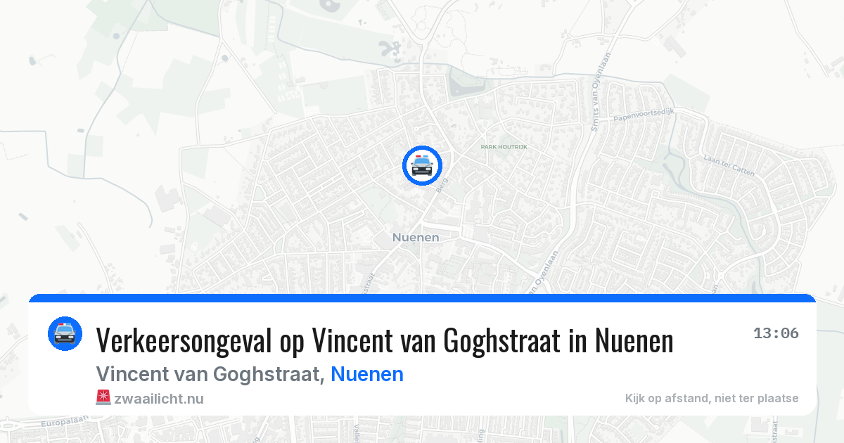 Verkeersongeval op Vincent van Goghstraat in Nuenen — 24 jul 2026