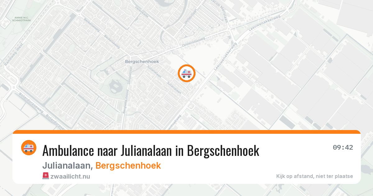 Ambulance naar Julianalaan in Bergschenhoek — 20 mei 2026