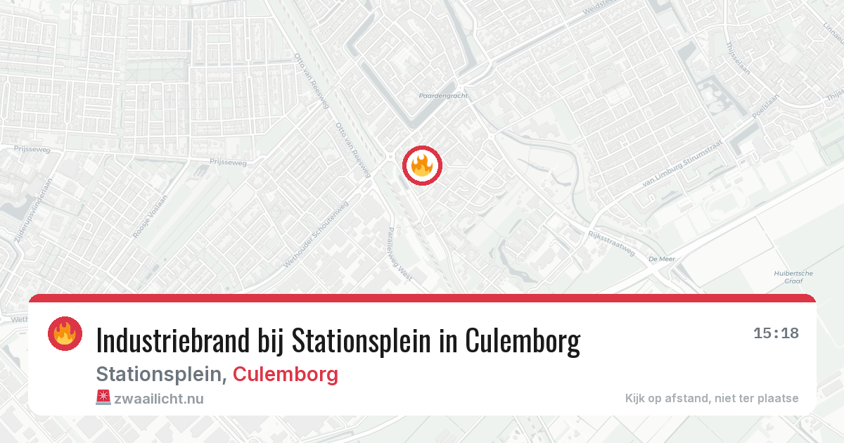 Industriebrand bij Stationsplein in Culemborg — 12 apr 2026
