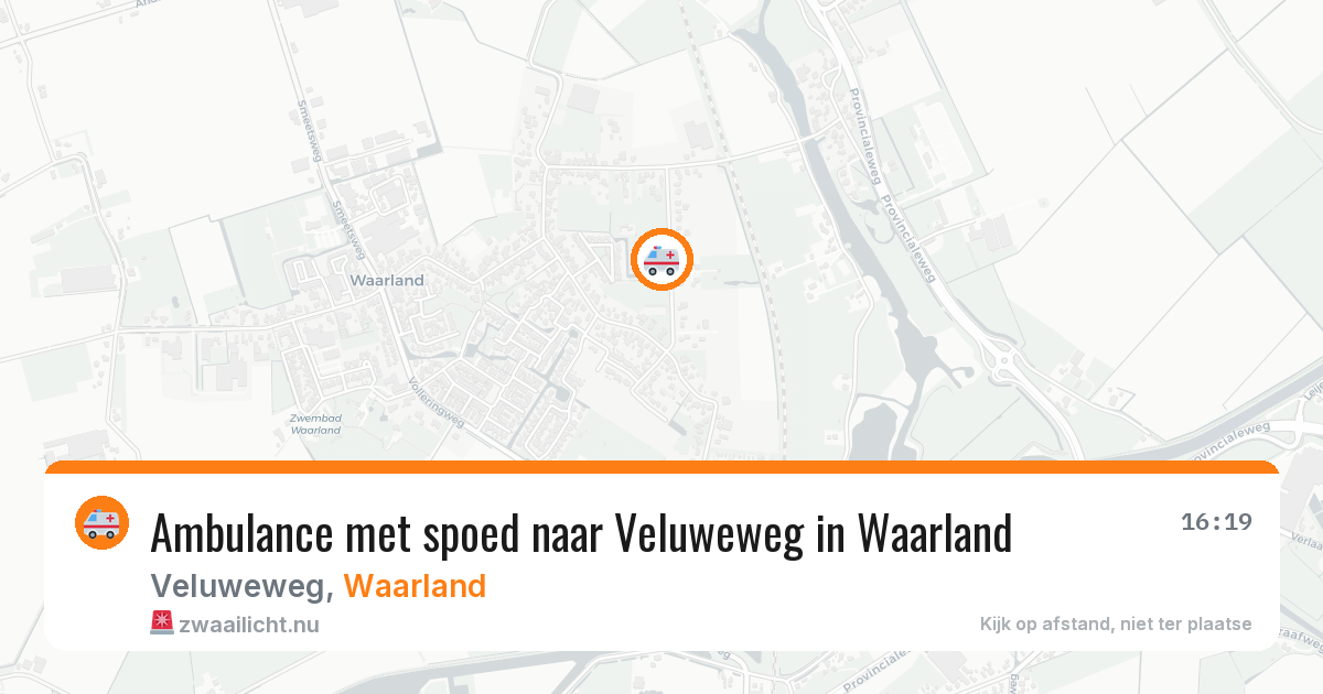 Ambulance met spoed naar Veluweweg in Waarland — 16 jul 2026