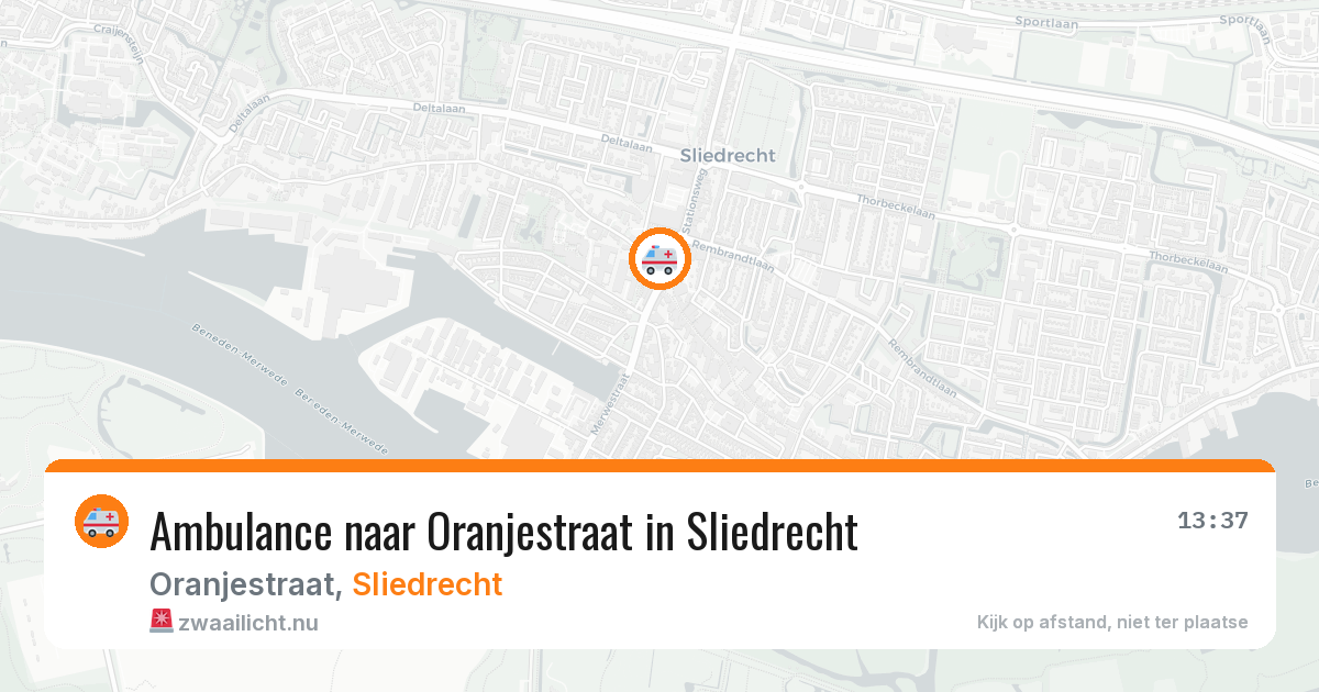 Ambulance naar Oranjestraat in Sliedrecht — 25 jul 2026