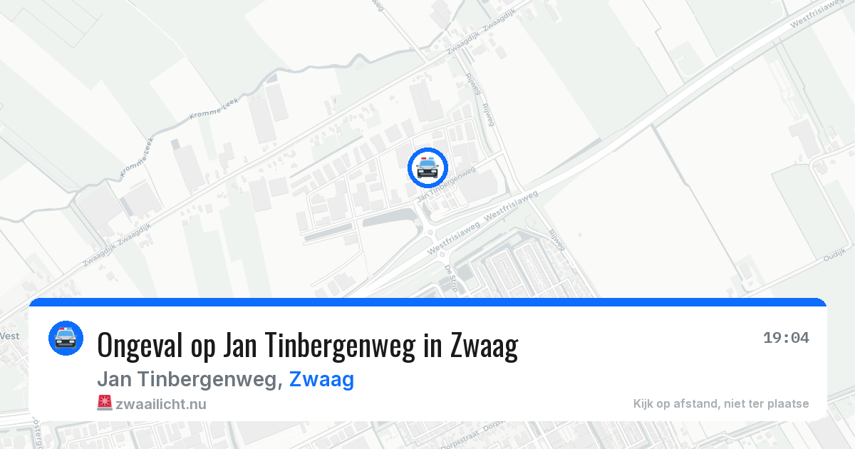 Ongeval op Jan Tinbergenweg in Zwaag — 17 mrt 2026