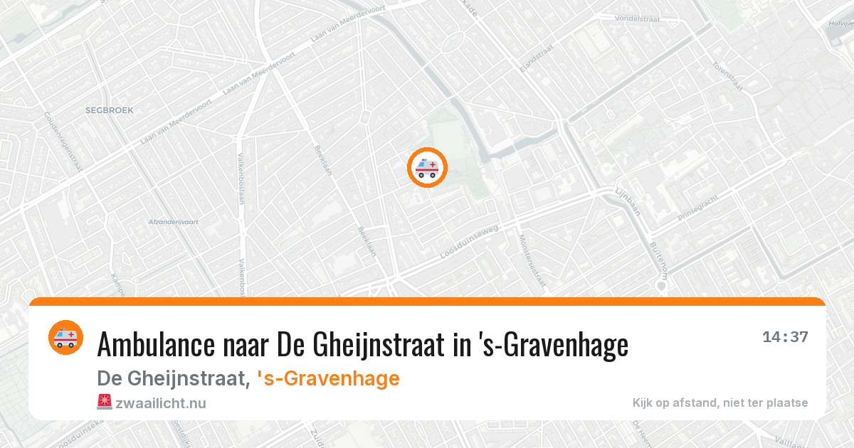 Ambulance naar De Gheijnstraat in 's-Gravenhage — 31 mei 2026