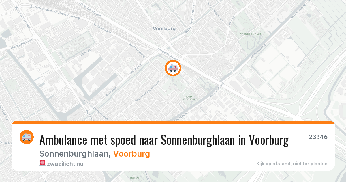 Ambulance met spoed naar Sonnenburghlaan in Voorburg — 17 jul 2026