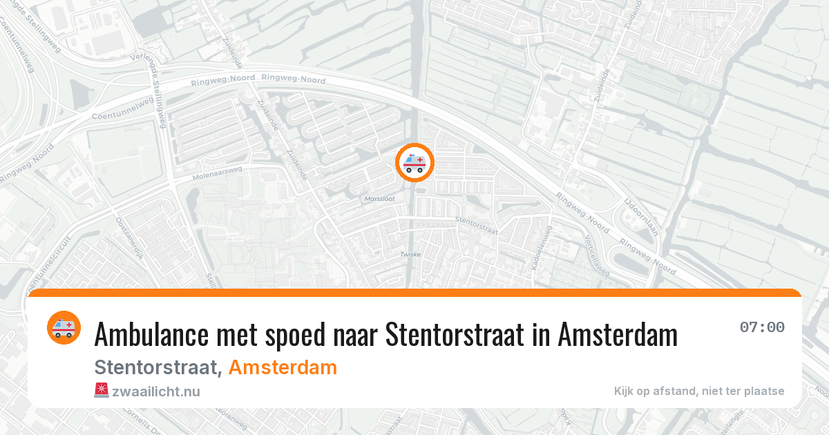 Ambulance met spoed naar Stentorstraat in Amsterdam — 26 mrt 2026