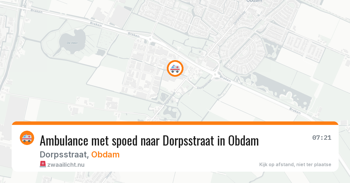 Ambulance met spoed naar Dorpsstraat in Obdam — 12 apr 2026