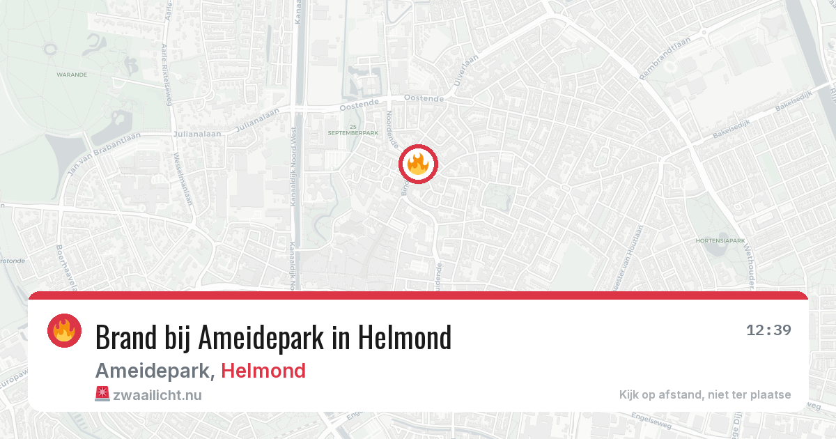 Brand bij Ameidepark in Helmond — 18 jul 2026