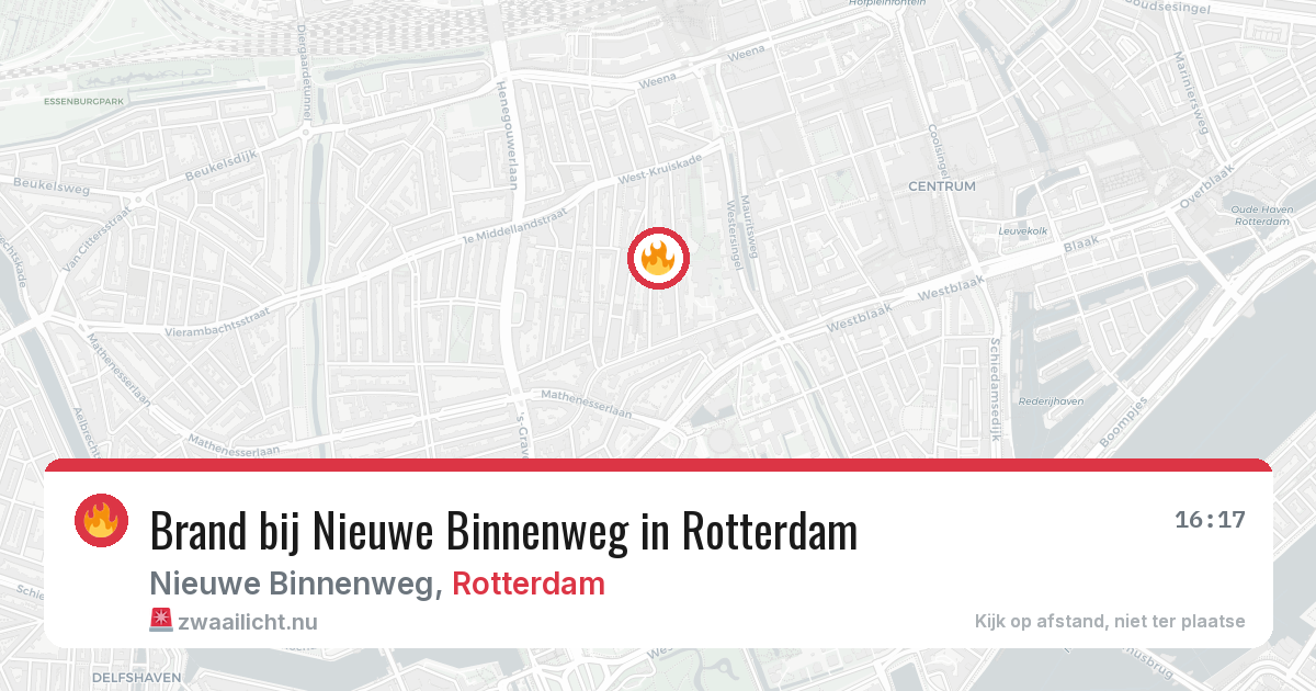 Brand bij Nieuwe Binnenweg in Rotterdam — 18 jul 2026