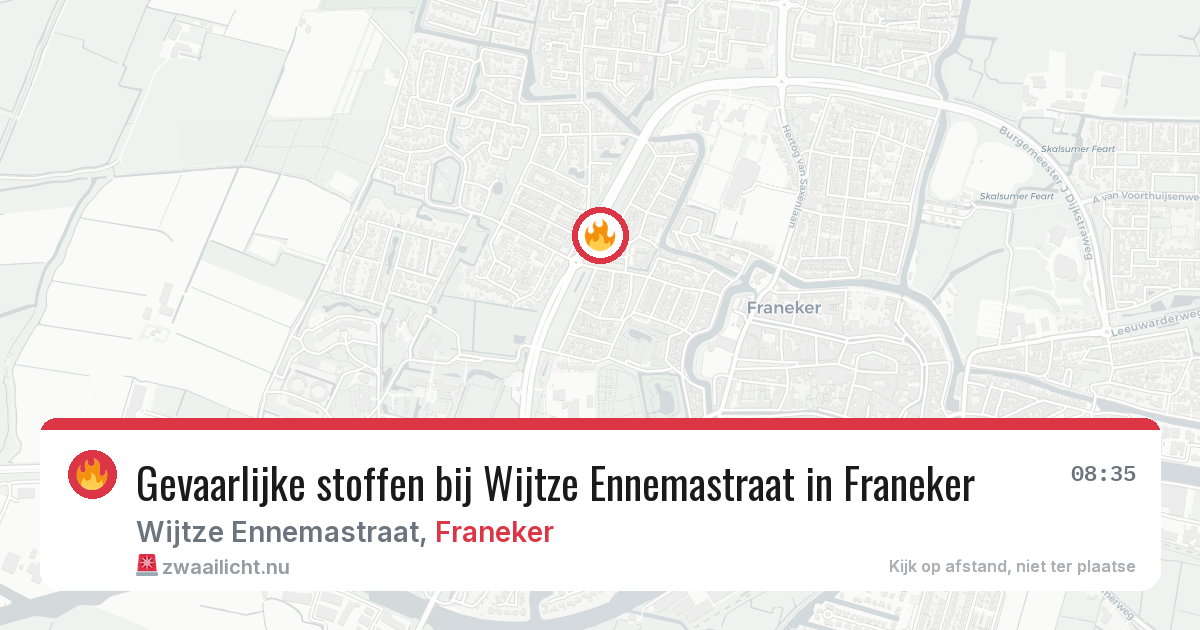 Gevaarlijke stoffen bij Wijtze Ennemastraat in Franeker — 19 mei 2026