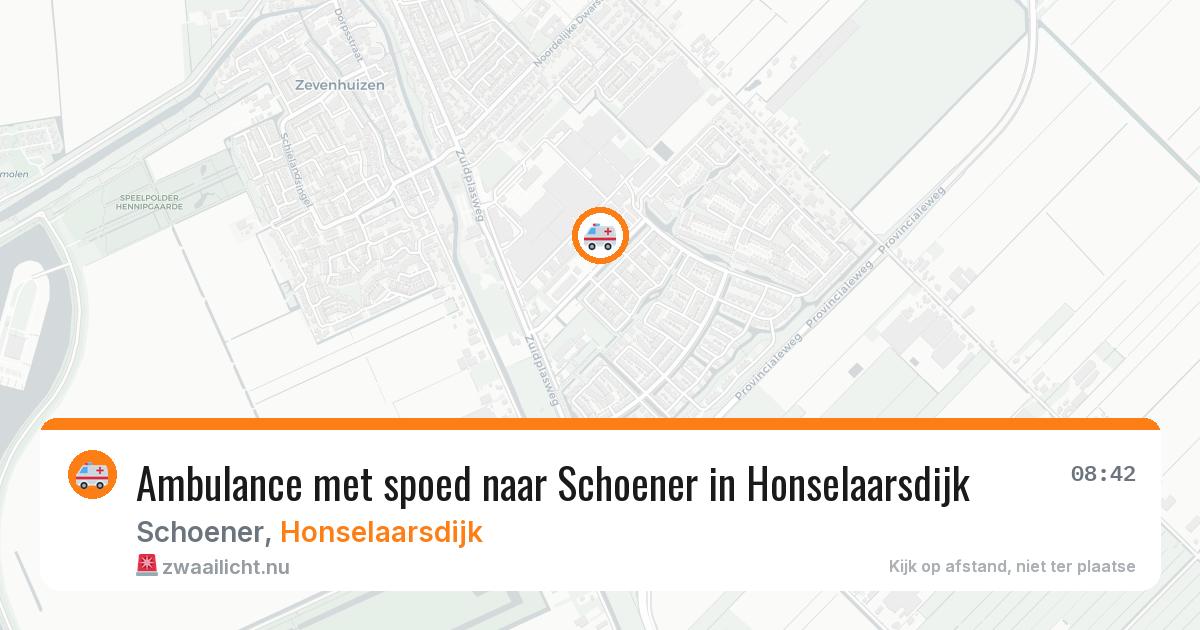 Ambulance met spoed naar Schoener in Honselaarsdijk — 14 jul 2026