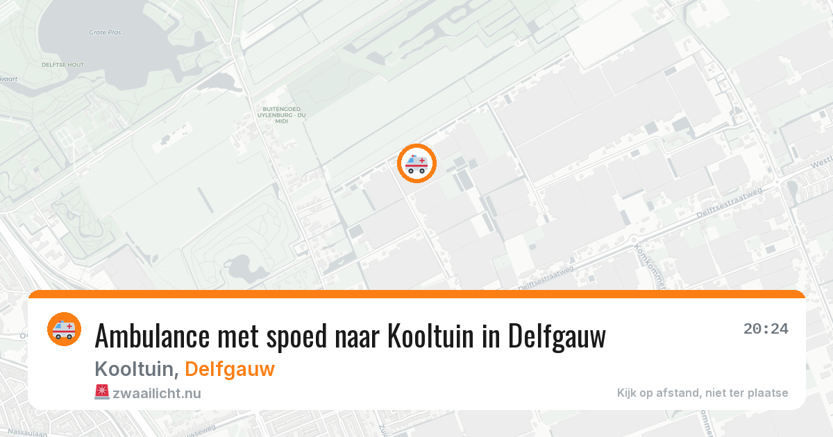 Ambulance met spoed naar Kooltuin in Delfgauw — 18 jul 2026