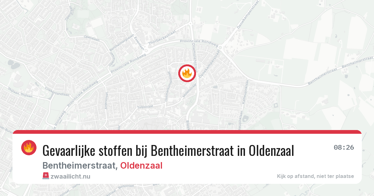 Gevaarlijke stoffen bij Bentheimerstraat in Oldenzaal — 9 mei 2026