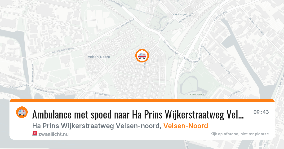 Ambulance met spoed naar Ha Prins Wijkerstraatweg Velsen-noord in Velsen-Noord — 10 jul 2026