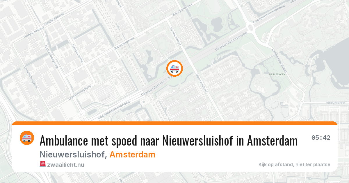 Ambulance met spoed naar Nieuwersluishof in Amsterdam — 23 mrt 2026