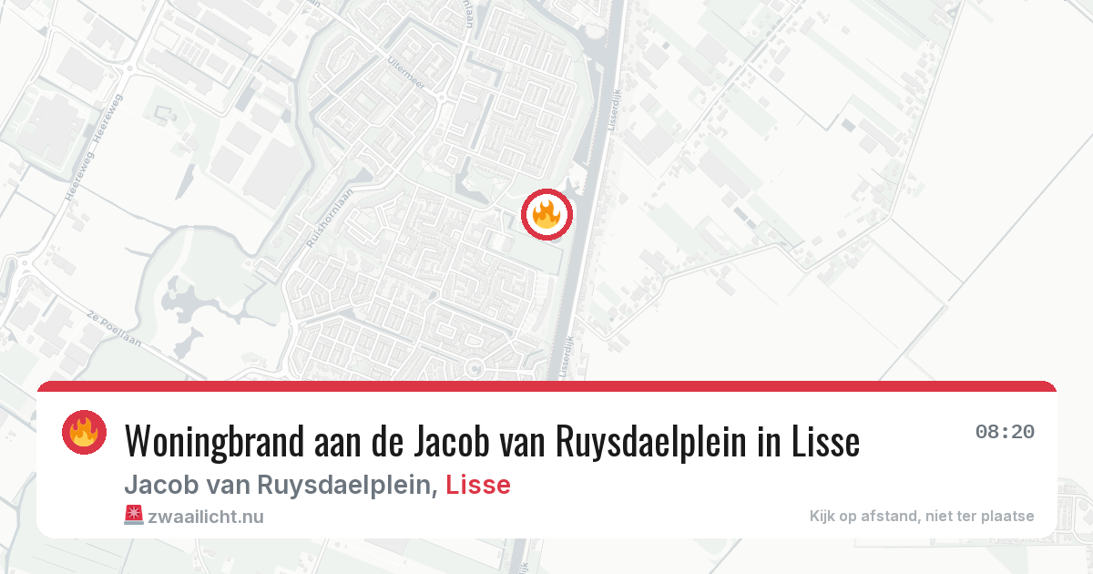 Woningbrand aan de Jacob van Ruysdaelplein in Lisse — 3 mrt 2026