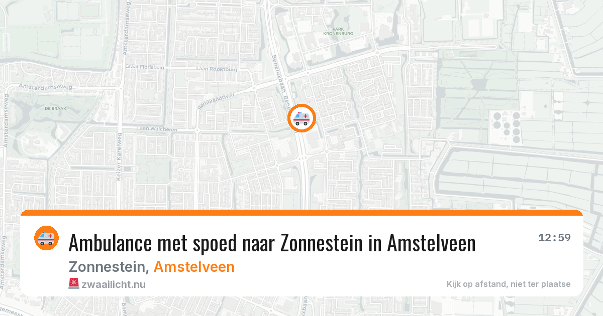 Ambulance met spoed naar Zonnestein in Amstelveen — 13 mei 2026