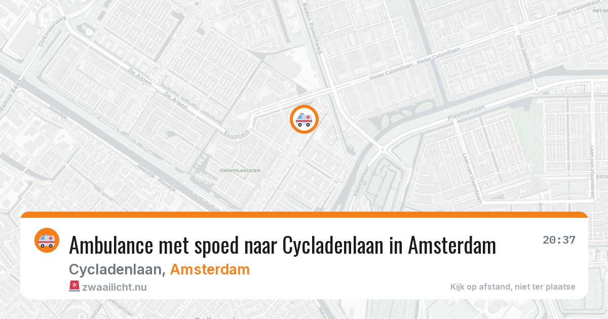 Ambulance met spoed naar Cycladenlaan in Amsterdam — 24 mei 2026
