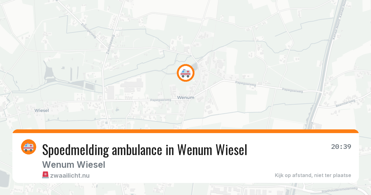 Spoedmelding ambulance in Wenum Wiesel — 15 jul 2026