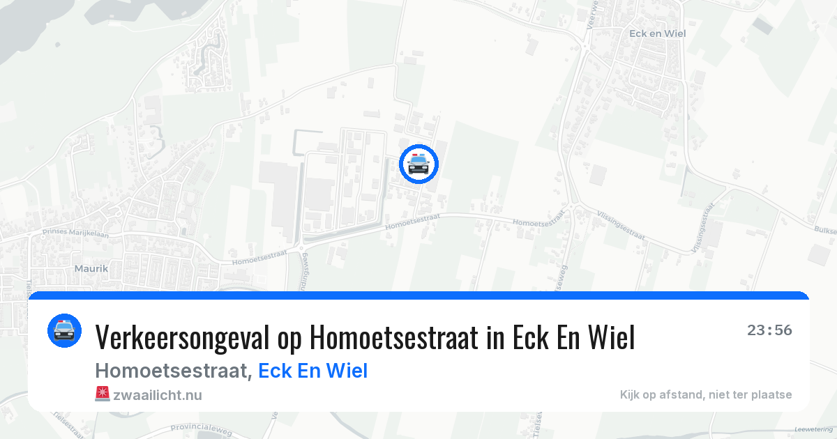 Verkeersongeval op Homoetsestraat in Eck En Wiel — 24 mei 2026