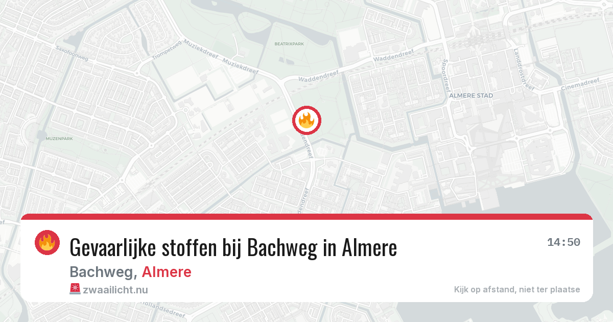Gevaarlijke stoffen bij Bachweg in Almere — 26 mei 2026
