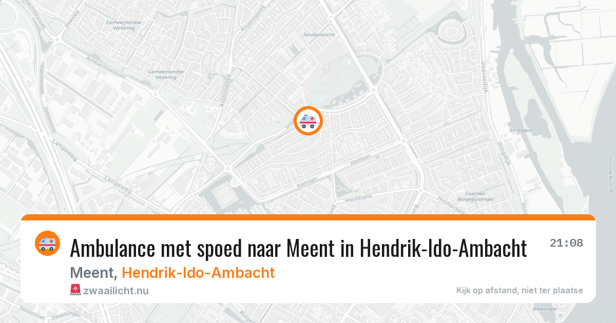 Ambulance met spoed naar Meent in Hendrik-Ido-Ambacht — 9 jul 2026