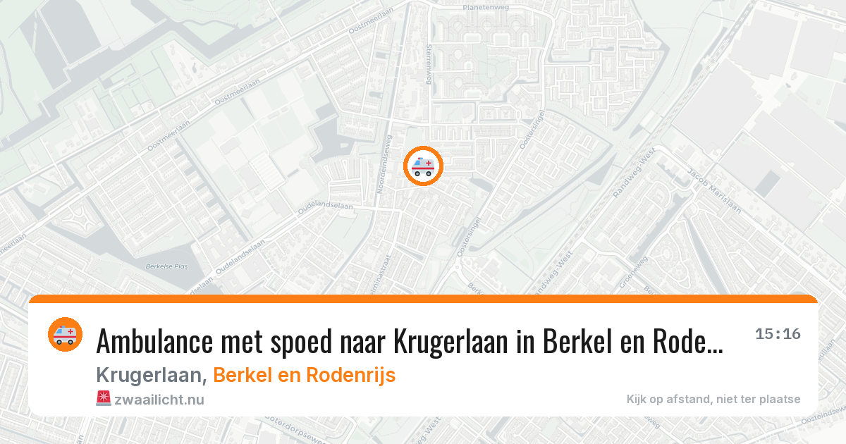 Ambulance met spoed naar Krugerlaan in Berkel en Rodenrijs — 6 mei 2026