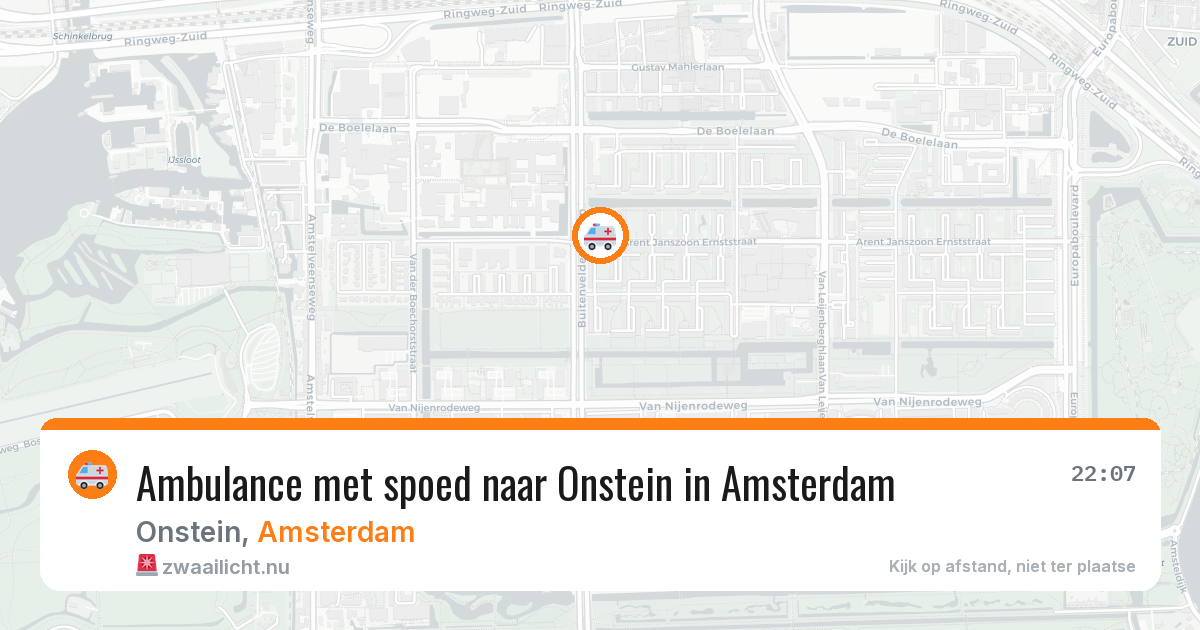 Ambulance met spoed naar Onstein in Amsterdam — 17 jul 2026