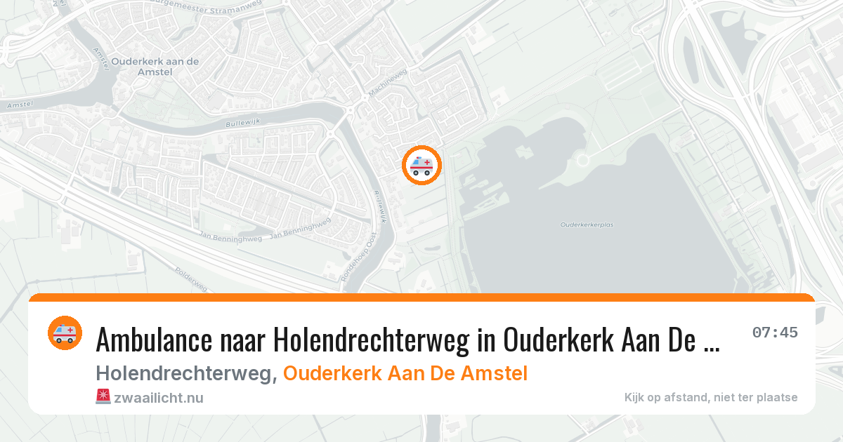 Ambulance naar Holendrechterweg in Ouderkerk Aan De Amstel — 23 jul 2026