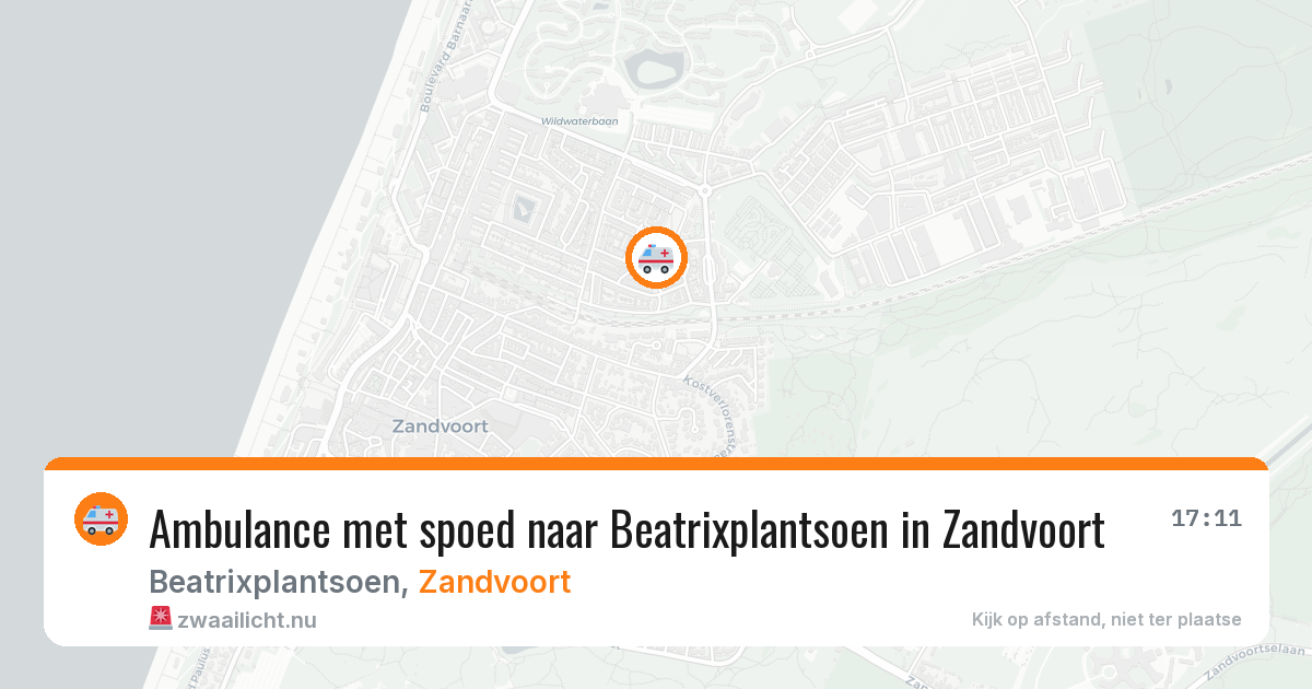 Ambulance met spoed naar Beatrixplantsoen in Zandvoort — 17 jul 2026