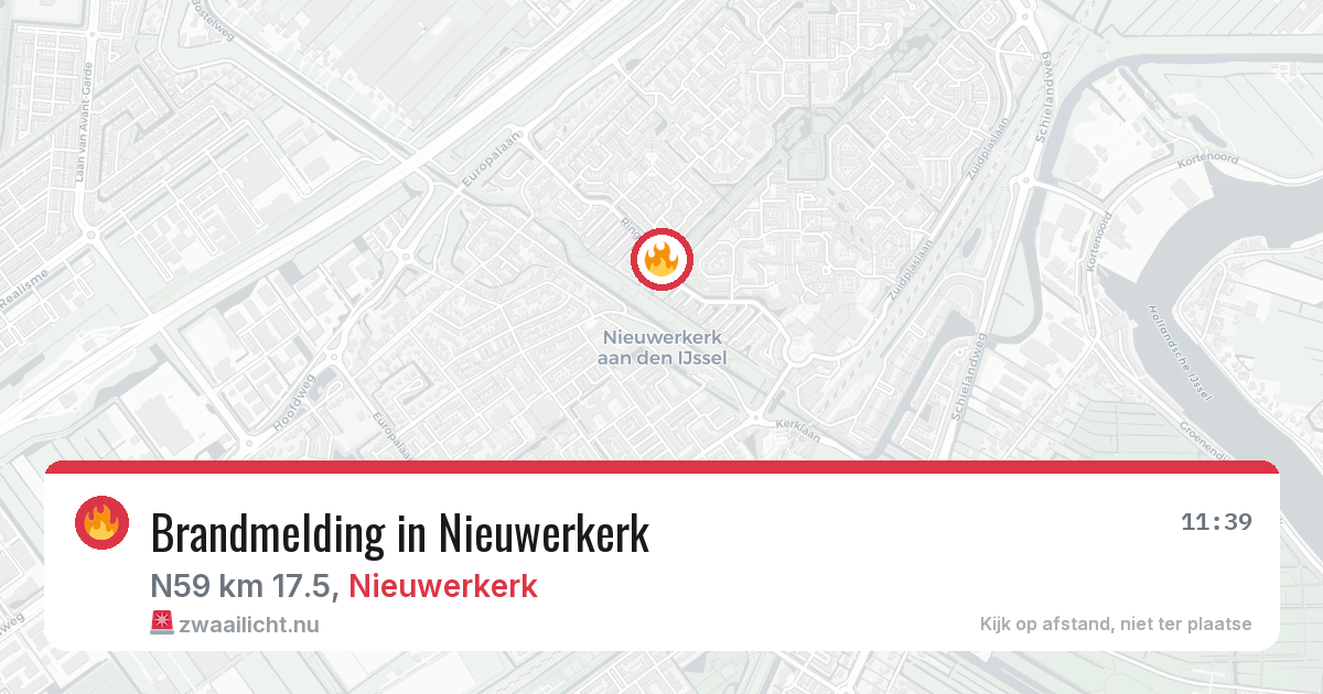 Brandmelding in Nieuwerkerk — 11 jul 2026