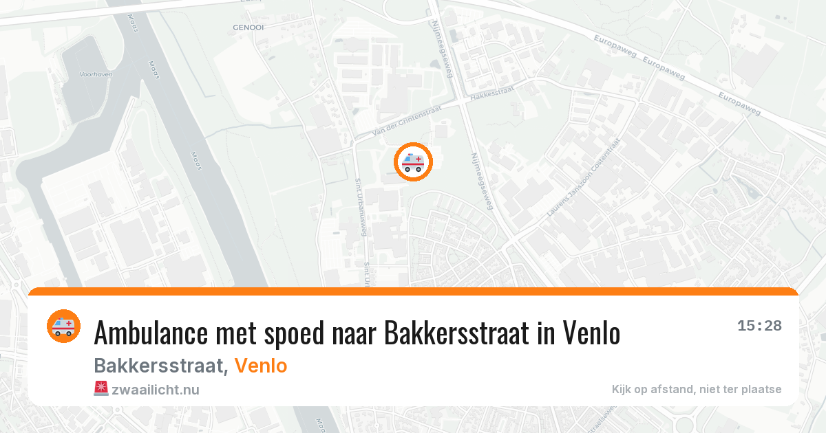 Ambulance met spoed naar Bakkersstraat in Venlo — 29 mei 2026