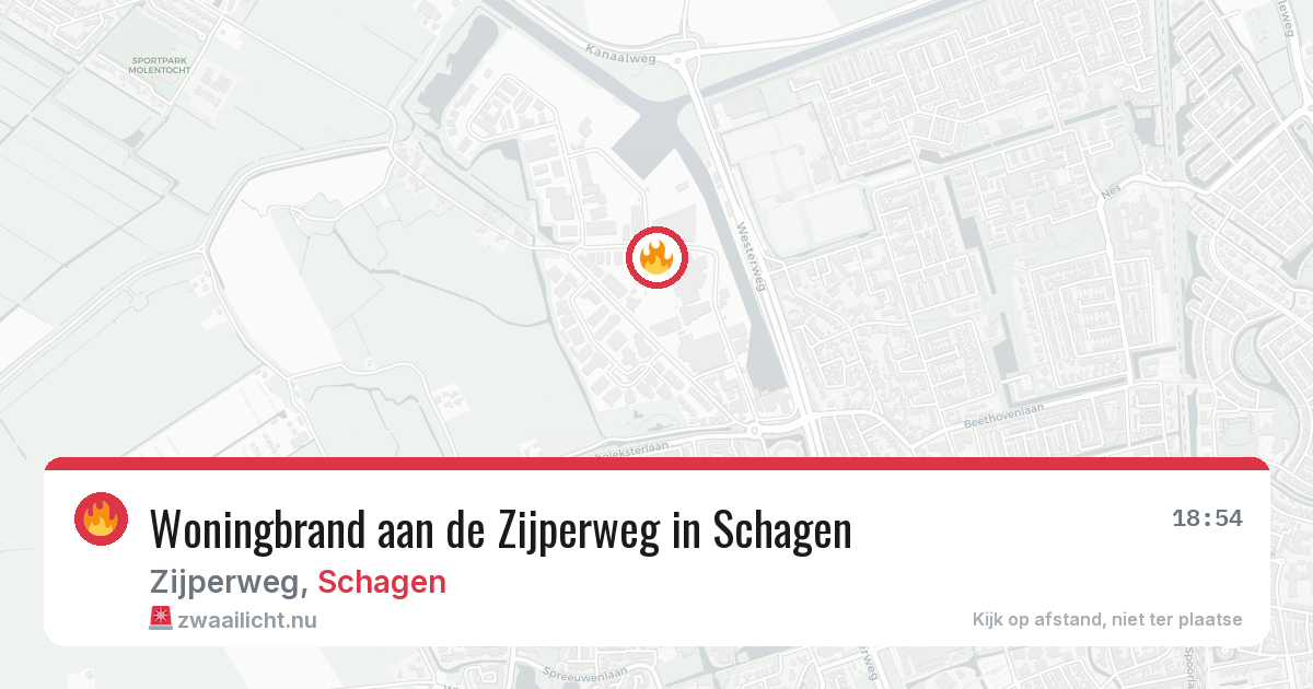 Woningbrand aan de Zijperweg in Schagen — 21 mrt 2026