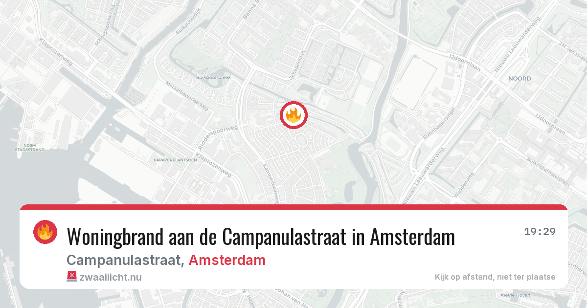 Woningbrand aan de Campanulastraat in Amsterdam — 25 mei 2026